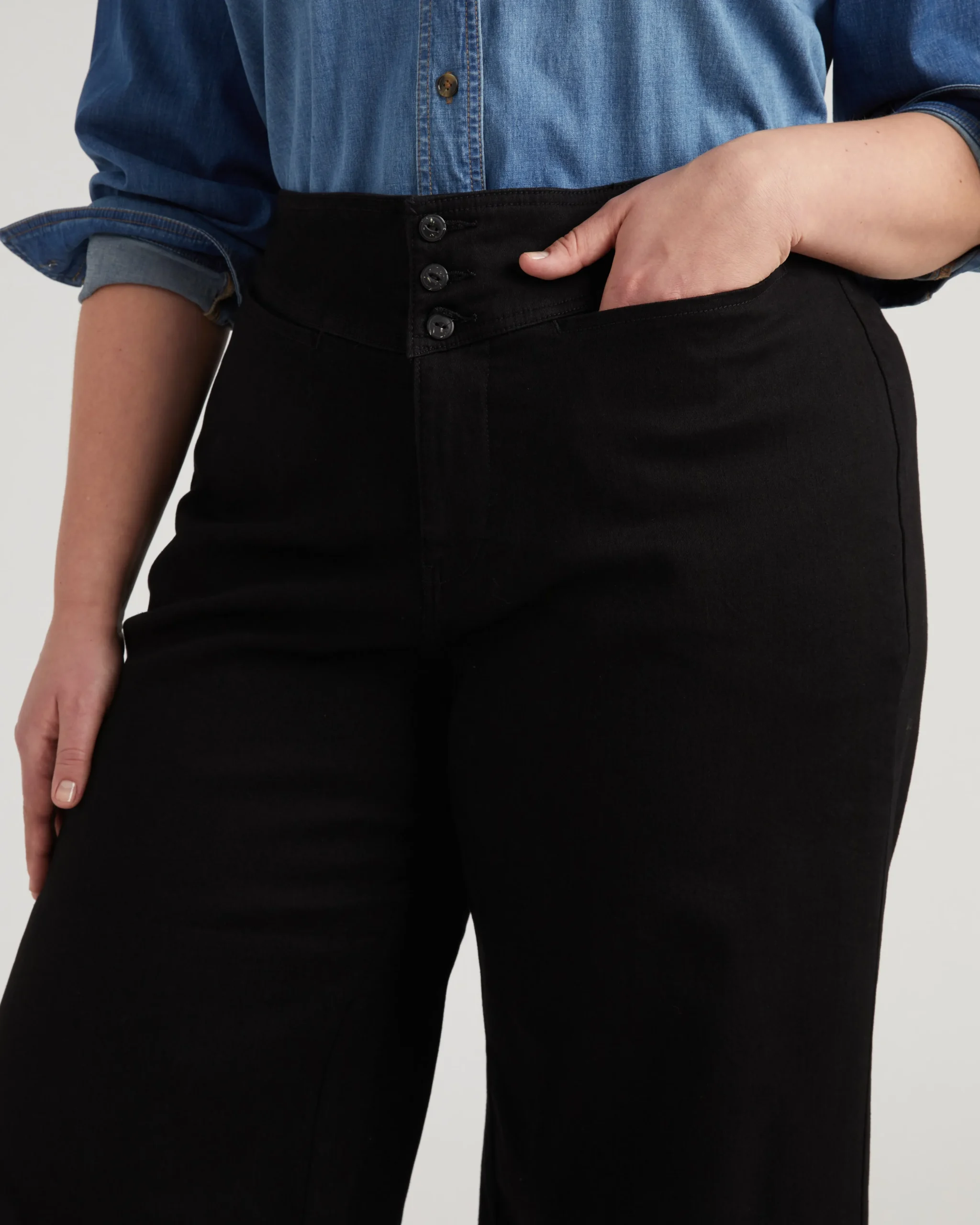 Charlie High Rise Sailor Jeans Jet Black