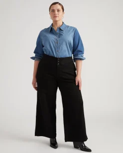 Charlie High Rise Sailor Jeans Jet Black