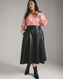Charlotte Faux Leather Skirt Black