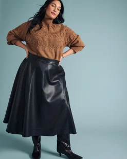 Charlotte Faux Leather Skirt Black