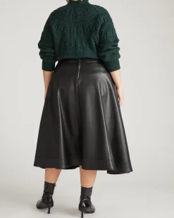 Charlotte Faux Leather Skirt Black