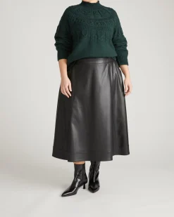 Charlotte Faux Leather Skirt Black