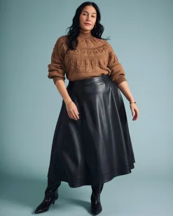 Charlotte Faux Leather Skirt Black