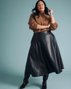 Charlotte Faux Leather Skirt Black