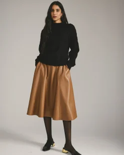 Charlotte Faux Leather Skirt Classic Camel