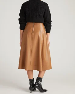 Charlotte Faux Leather Skirt Classic Camel