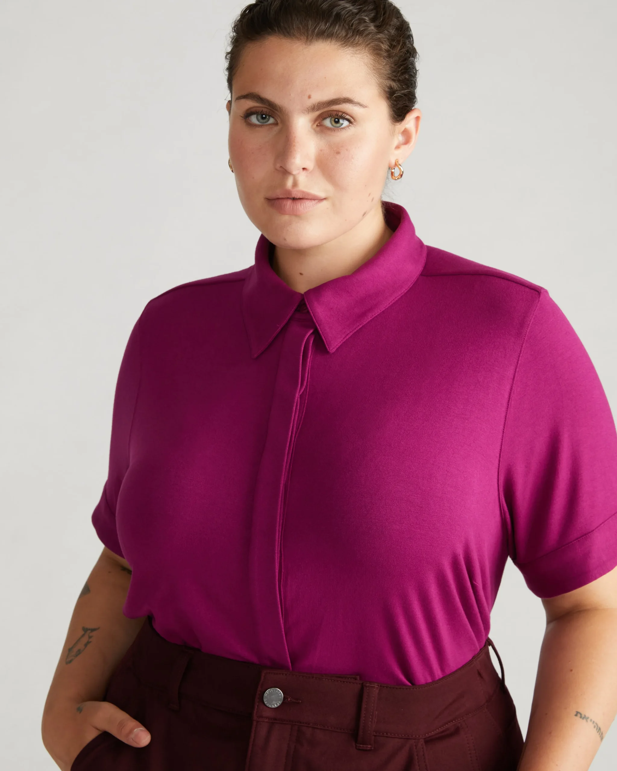 Chelsea Liquid Jersey Short Sleeve Shirt Rothko Purple