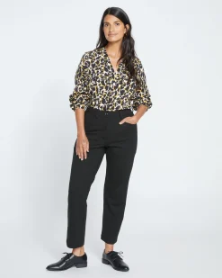 Cigarette Ponte Pants Black