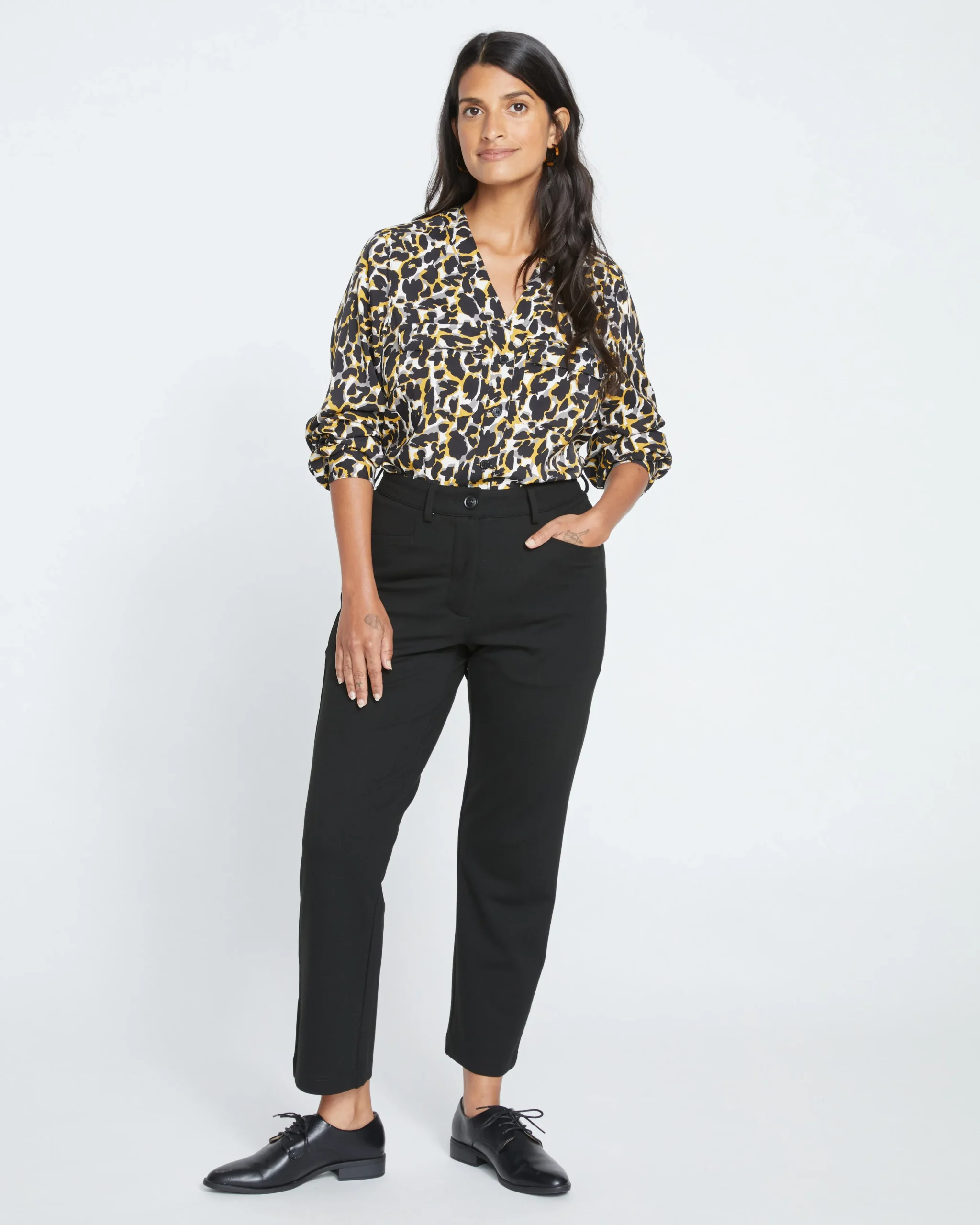 Cigarette Ponte Pants Black