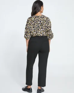 Cigarette Ponte Pants Black