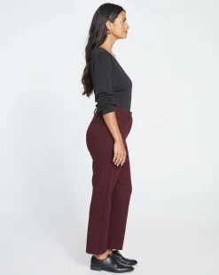 Cigarette Ponte Pants Black Cherry