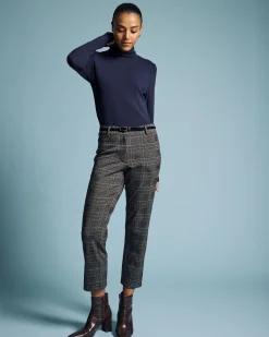 Cigarette Ponte Pants British Plaid