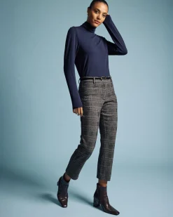 Cigarette Ponte Pants British Plaid