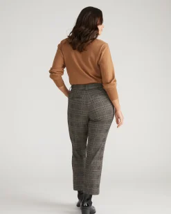 Cigarette Ponte Pants British Plaid