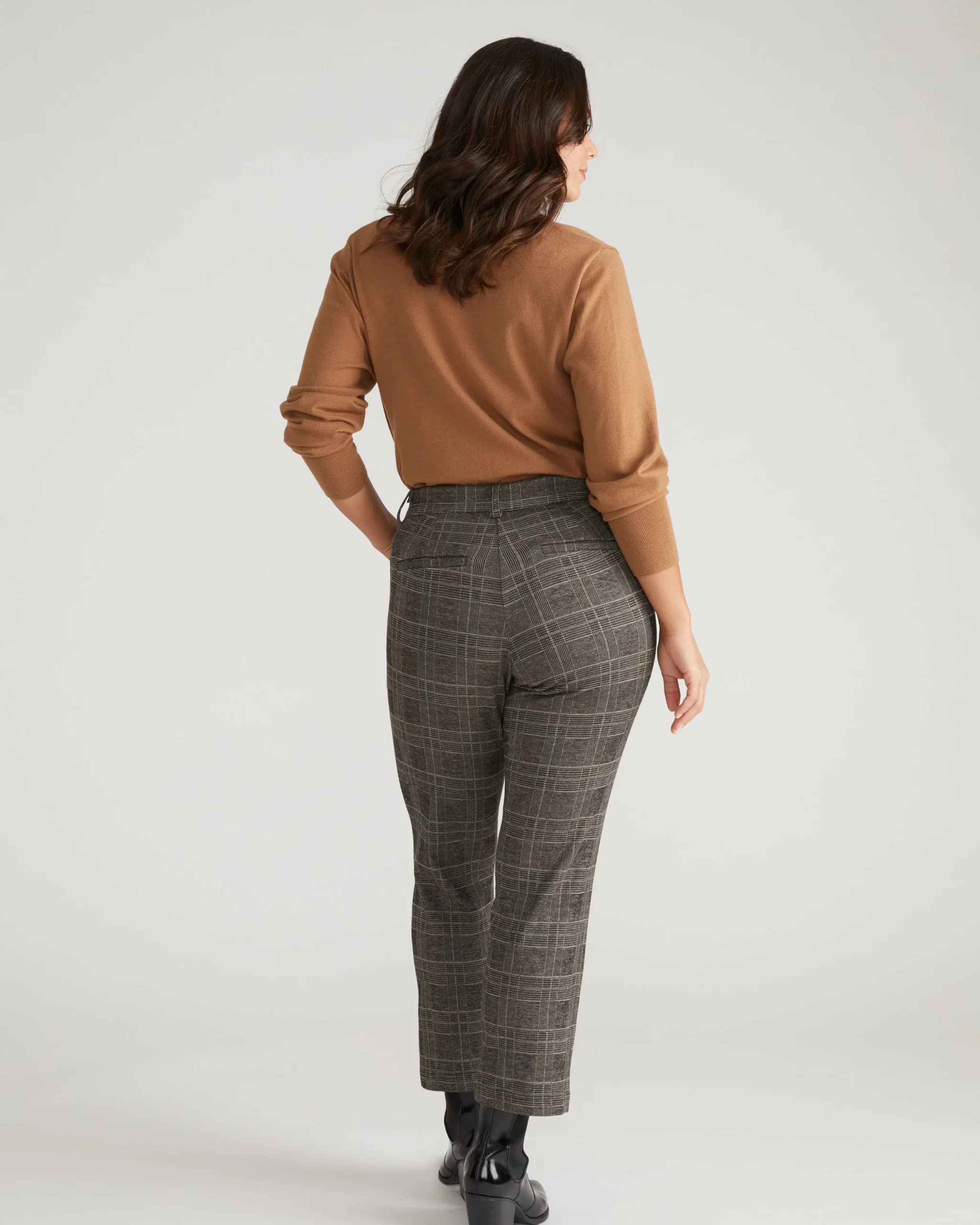 Cigarette Ponte Pants British Plaid