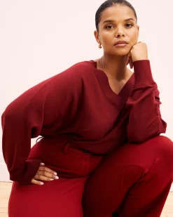 Cigarette Ponte Pants Garnet