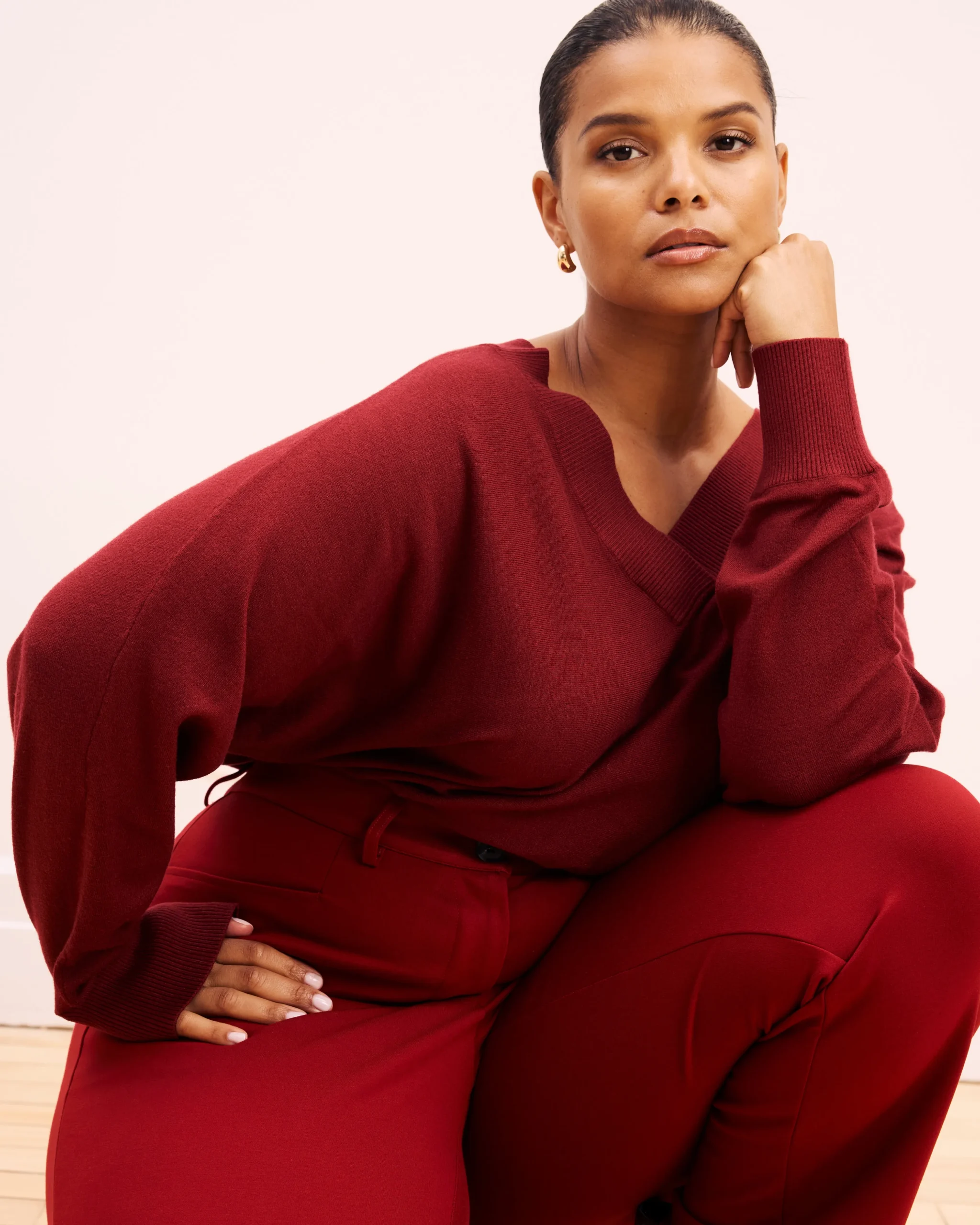 Cigarette Ponte Pants Garnet