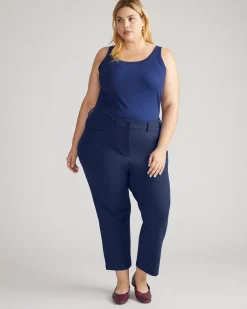 Cigarette Ponte Pants Navy