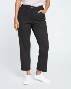 Cigarette Ponte Pants Slate Pinstripe