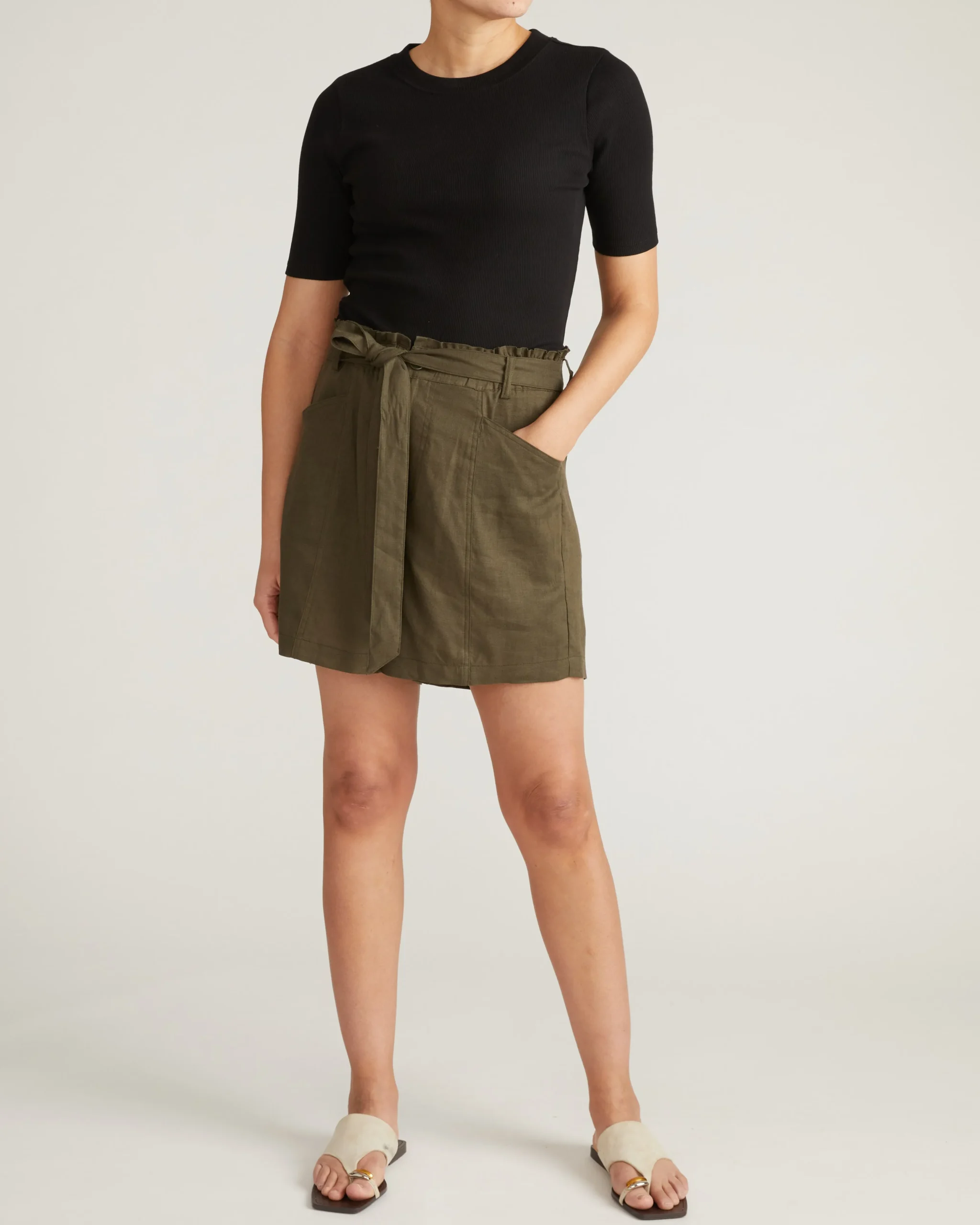 Classic Ribbed Tee Black