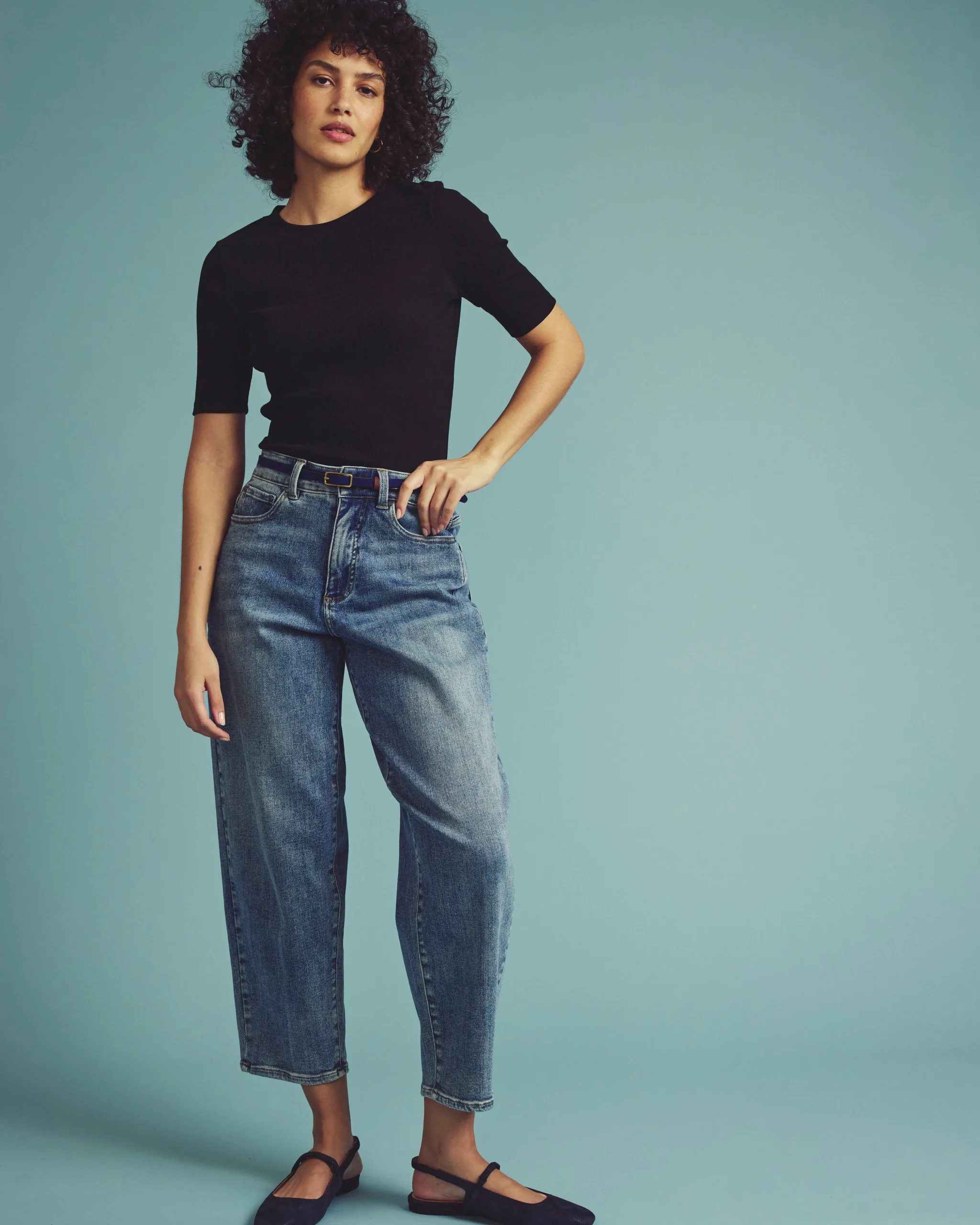 Classic Ribbed Tee Black