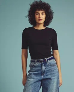 Classic Ribbed Tee Black