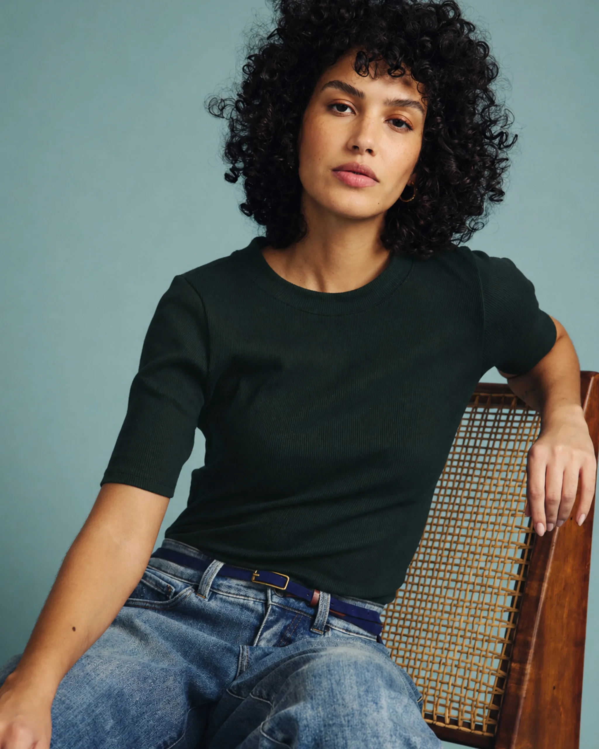 Classic Ribbed Tee Conifer