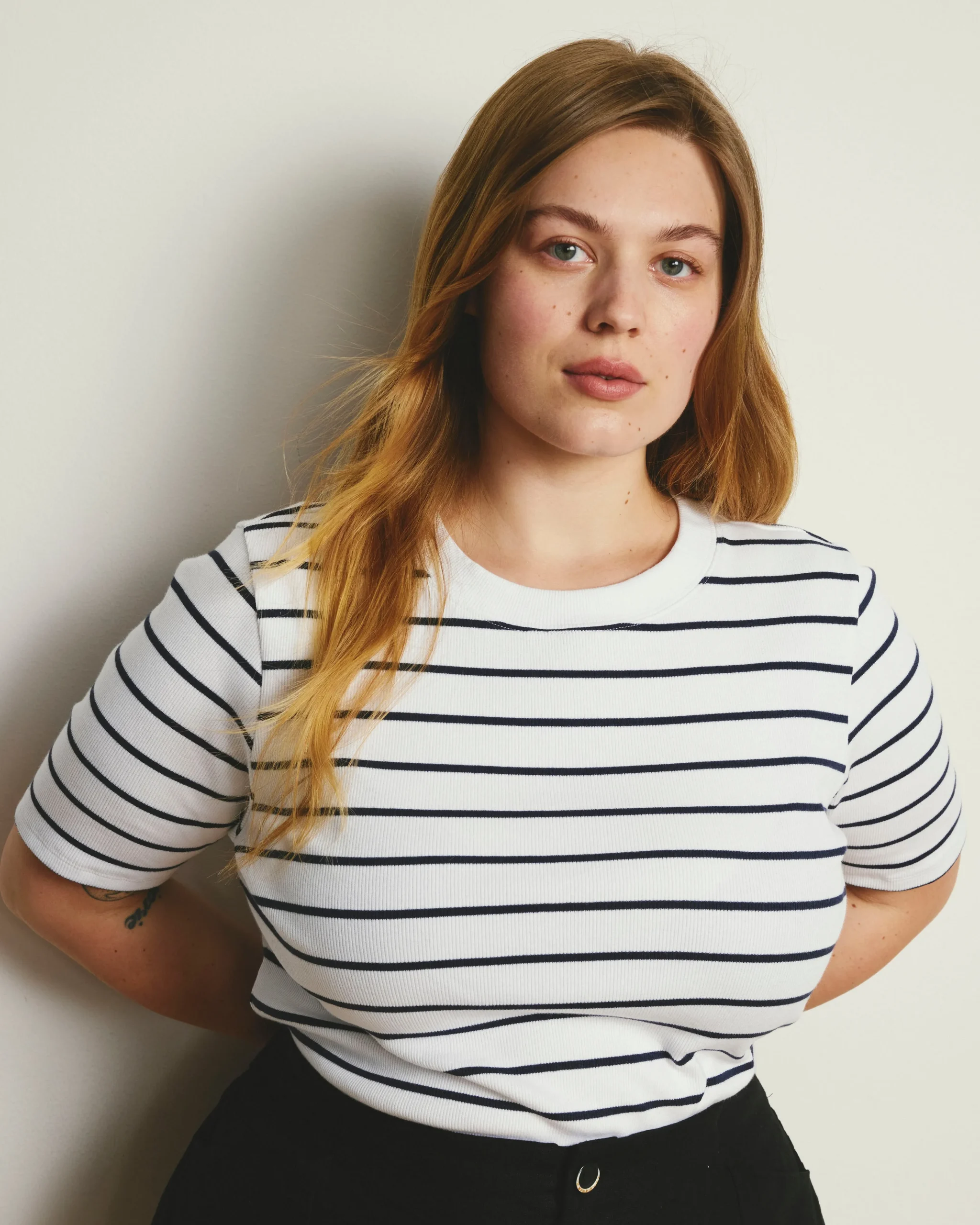 Classic Ribbed Tee Nautical Navy Stripe