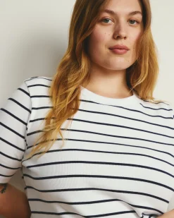 Classic Ribbed Tee Nautical Navy Stripe