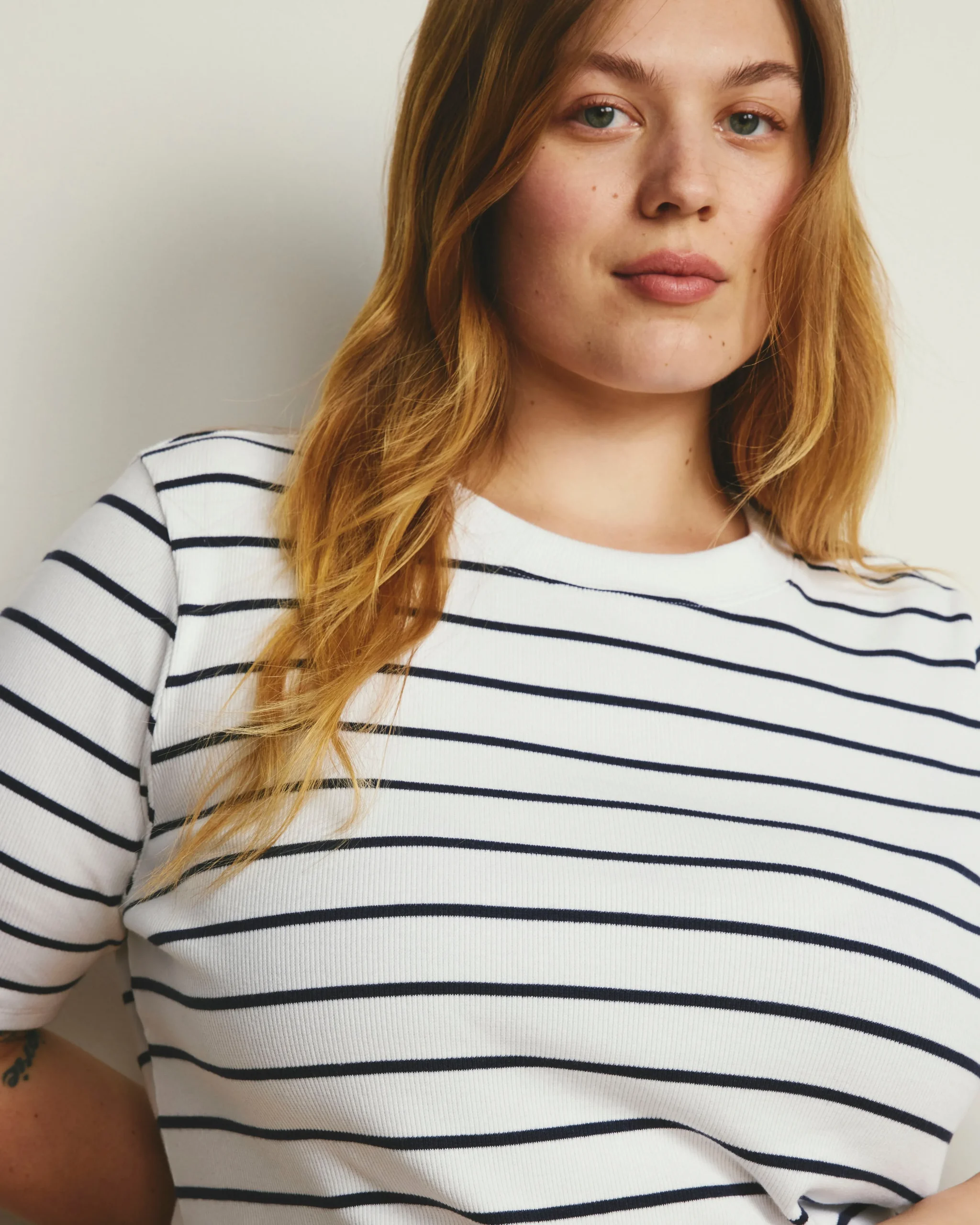 Classic Ribbed Tee Nautical Navy Stripe