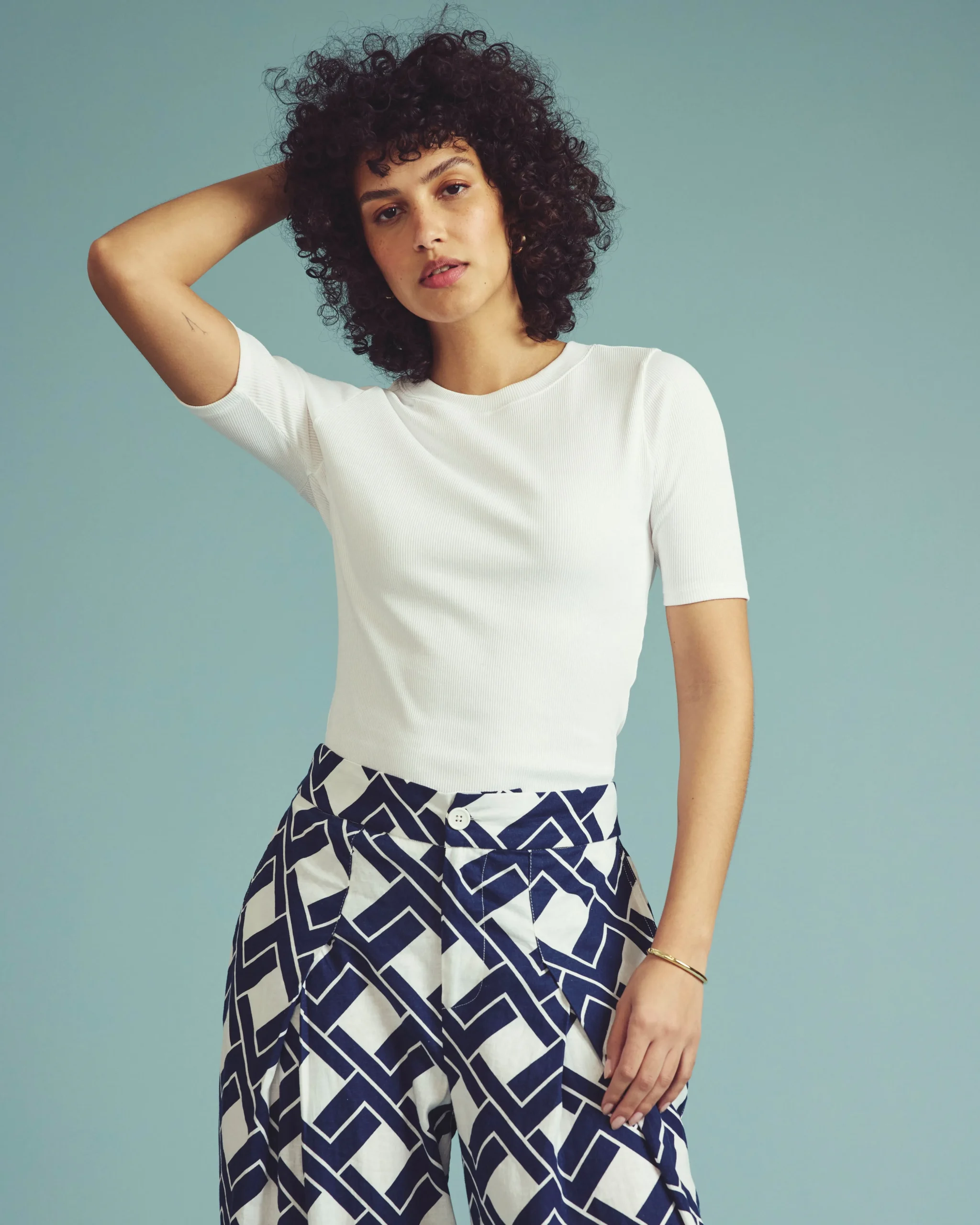Classic Ribbed Tee White