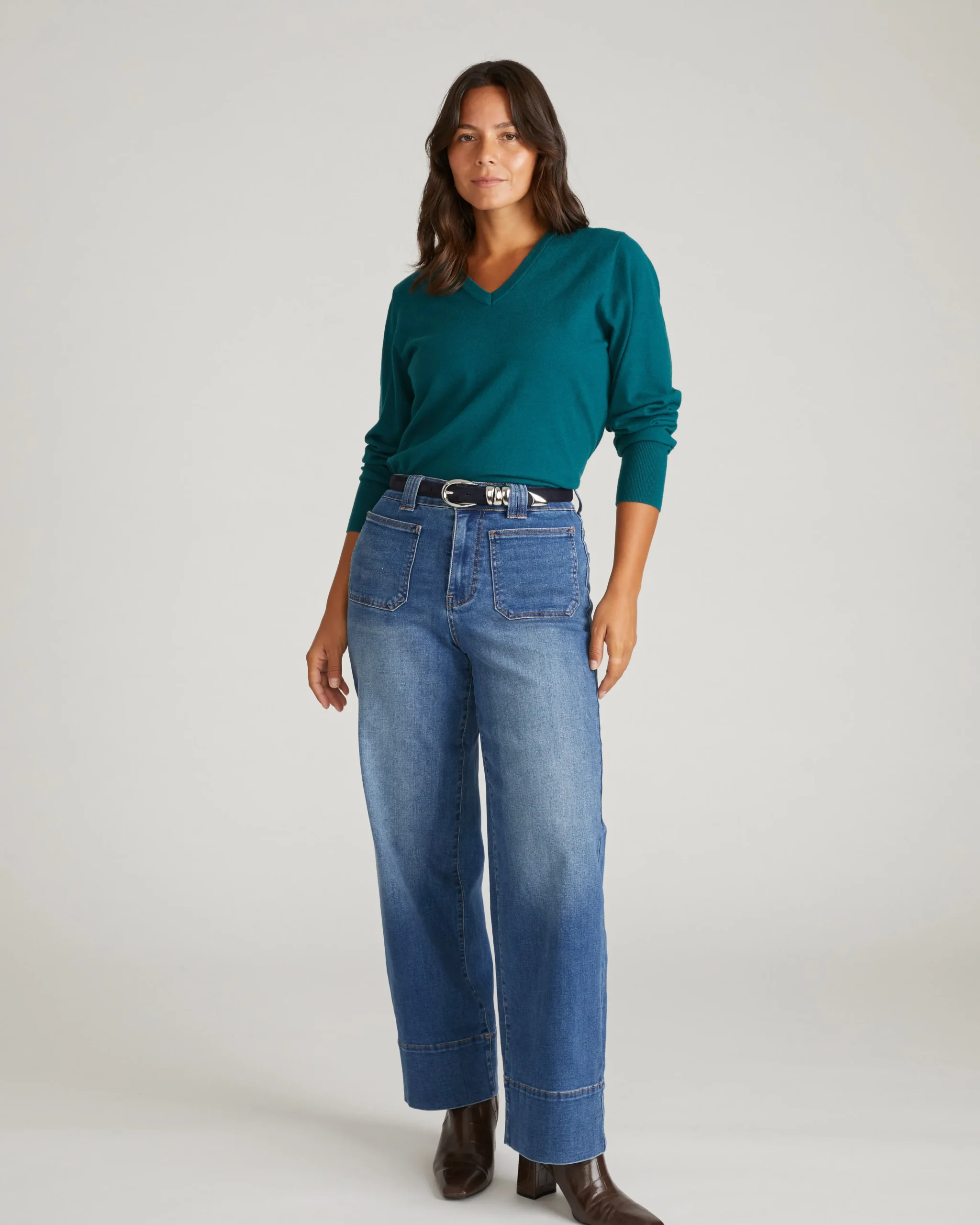 Claudia High Rise Stretch Jeans Anzio Blue