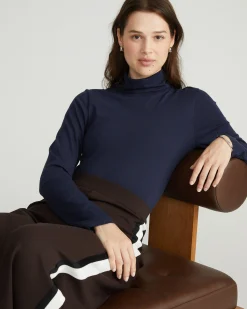 Close Fit Turtleneck Navy