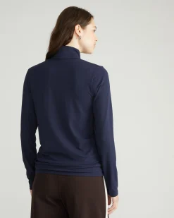 Close Fit Turtleneck Navy