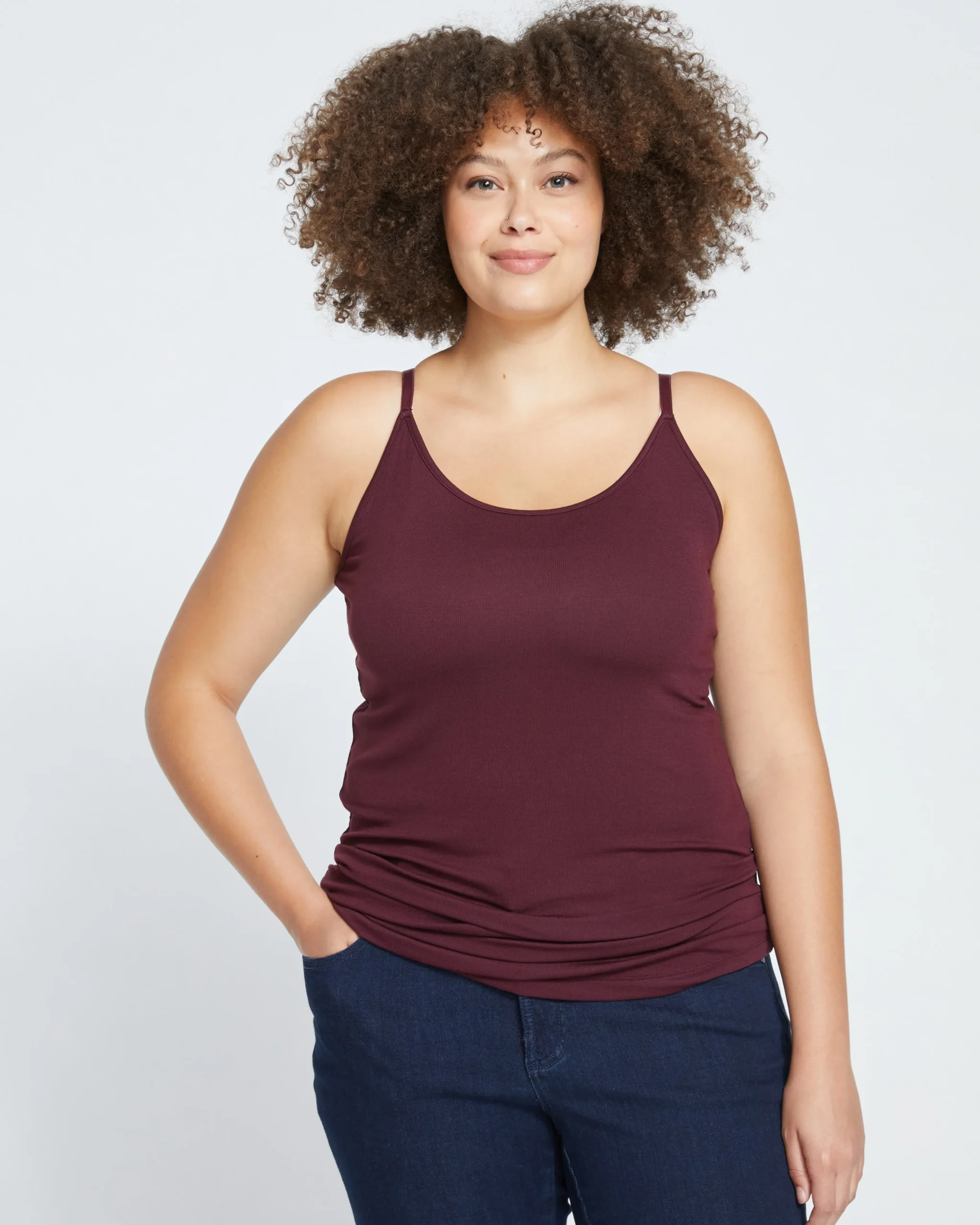 Cloud Rib Camisole Black Cherry