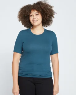 Cloud Rib Short Sleeve Crew Neck Tee Deep Sea
