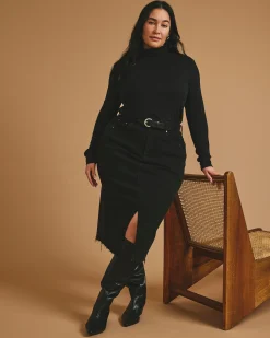 Cloud Rib Turtleneck Black