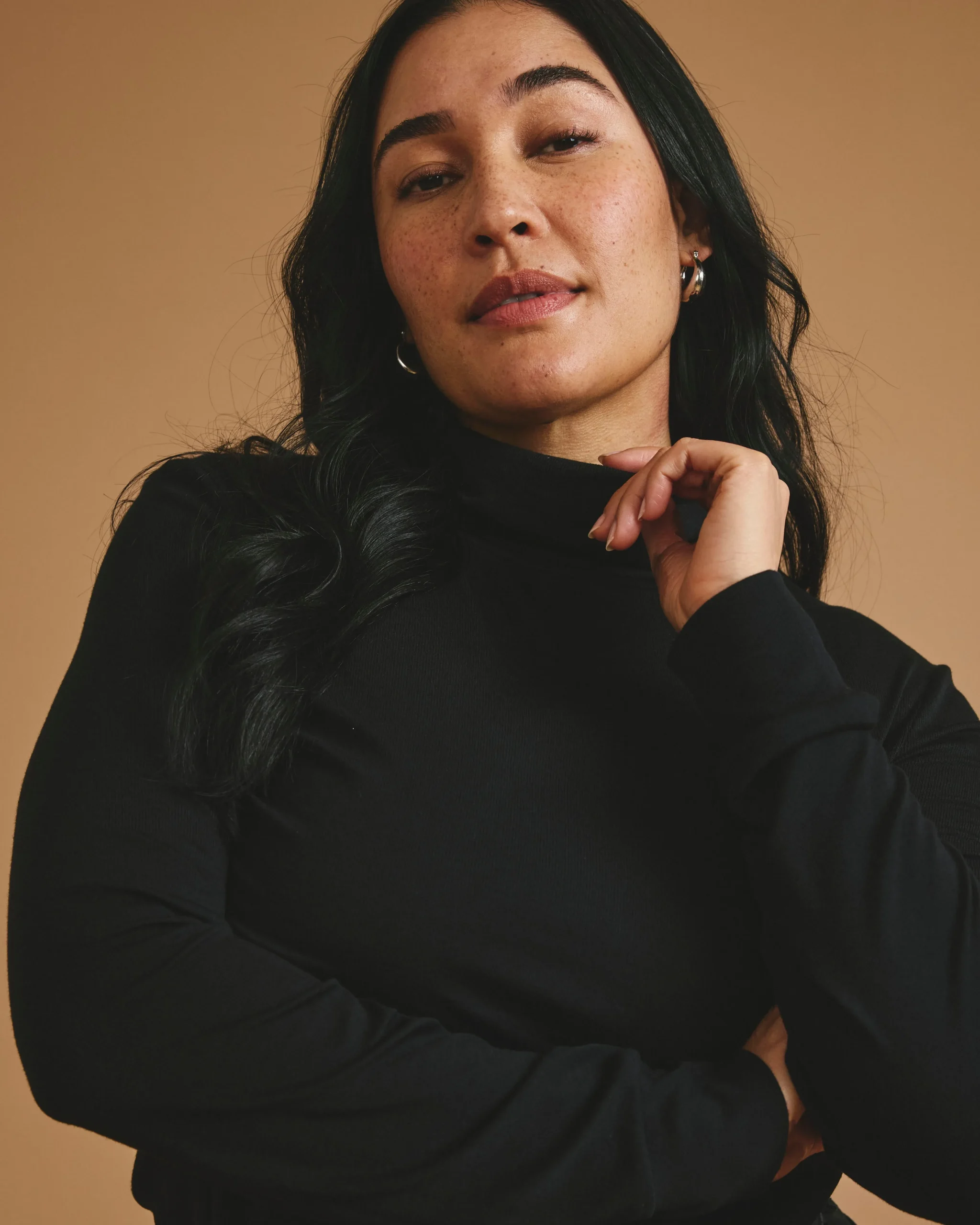 Cloud Rib Turtleneck Black