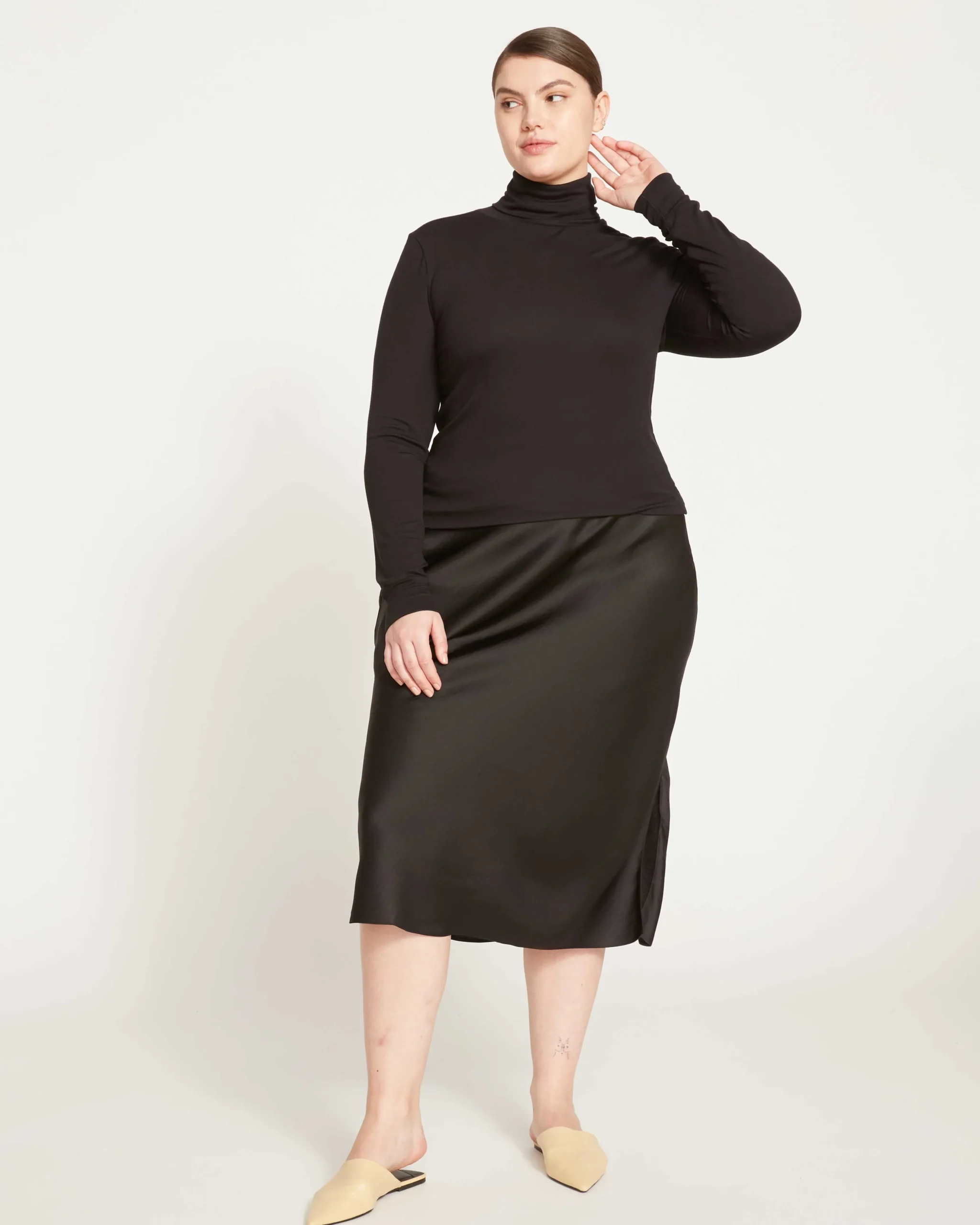 Cloud Rib Turtleneck Black