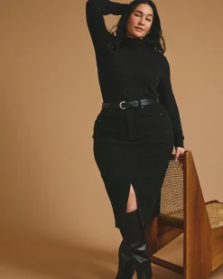 Cloud Rib Turtleneck Black