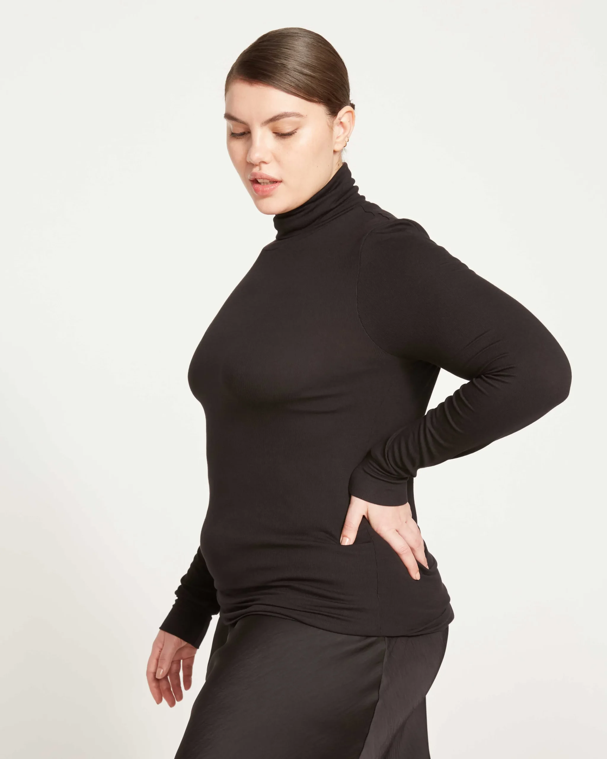 Cloud Rib Turtleneck Black
