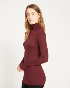 Cloud Rib Turtleneck Black Cherry