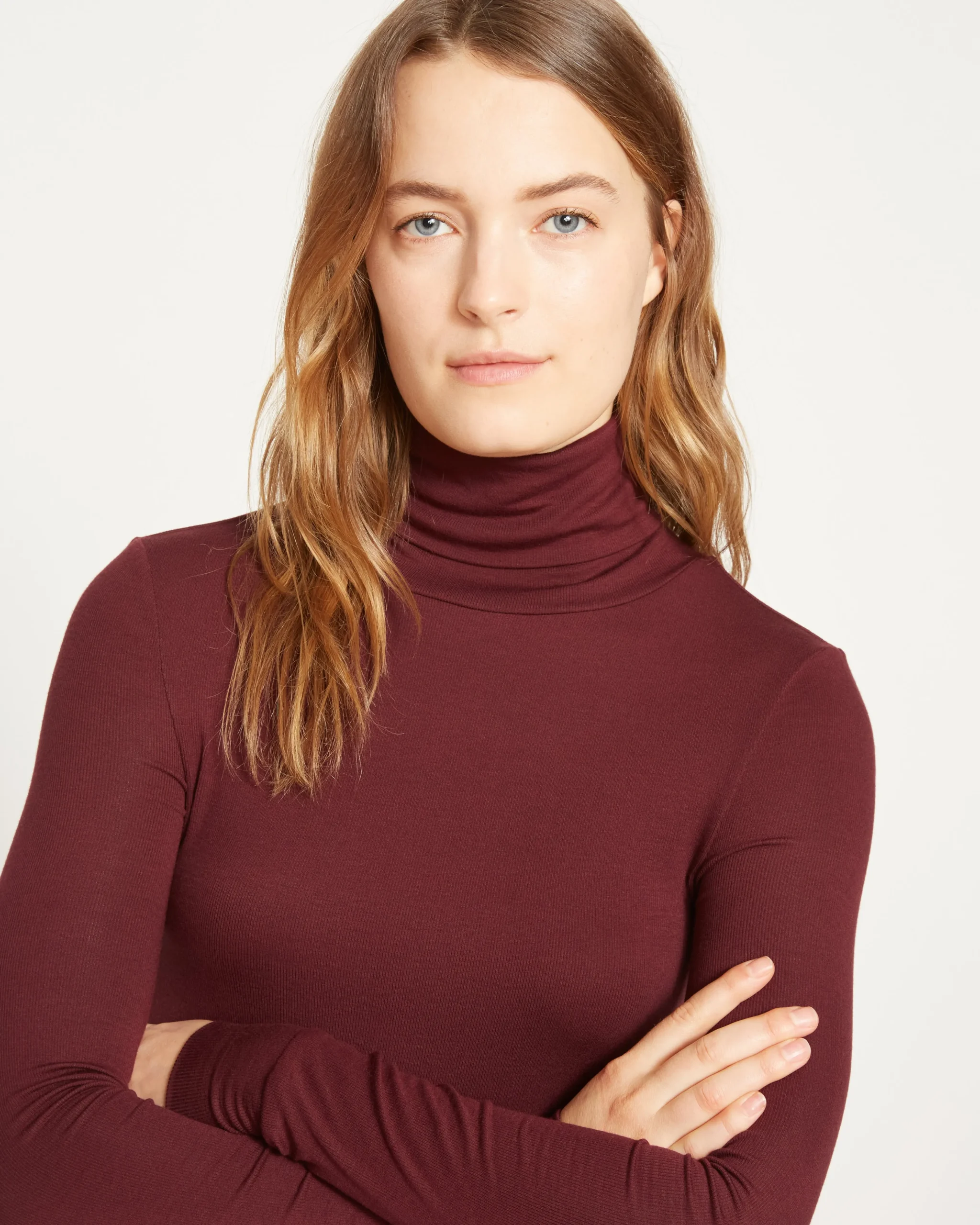 Cloud Rib Turtleneck Black Cherry