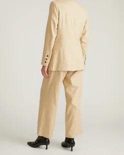 Coastal Linen Blend Blazer Danish Coffee
