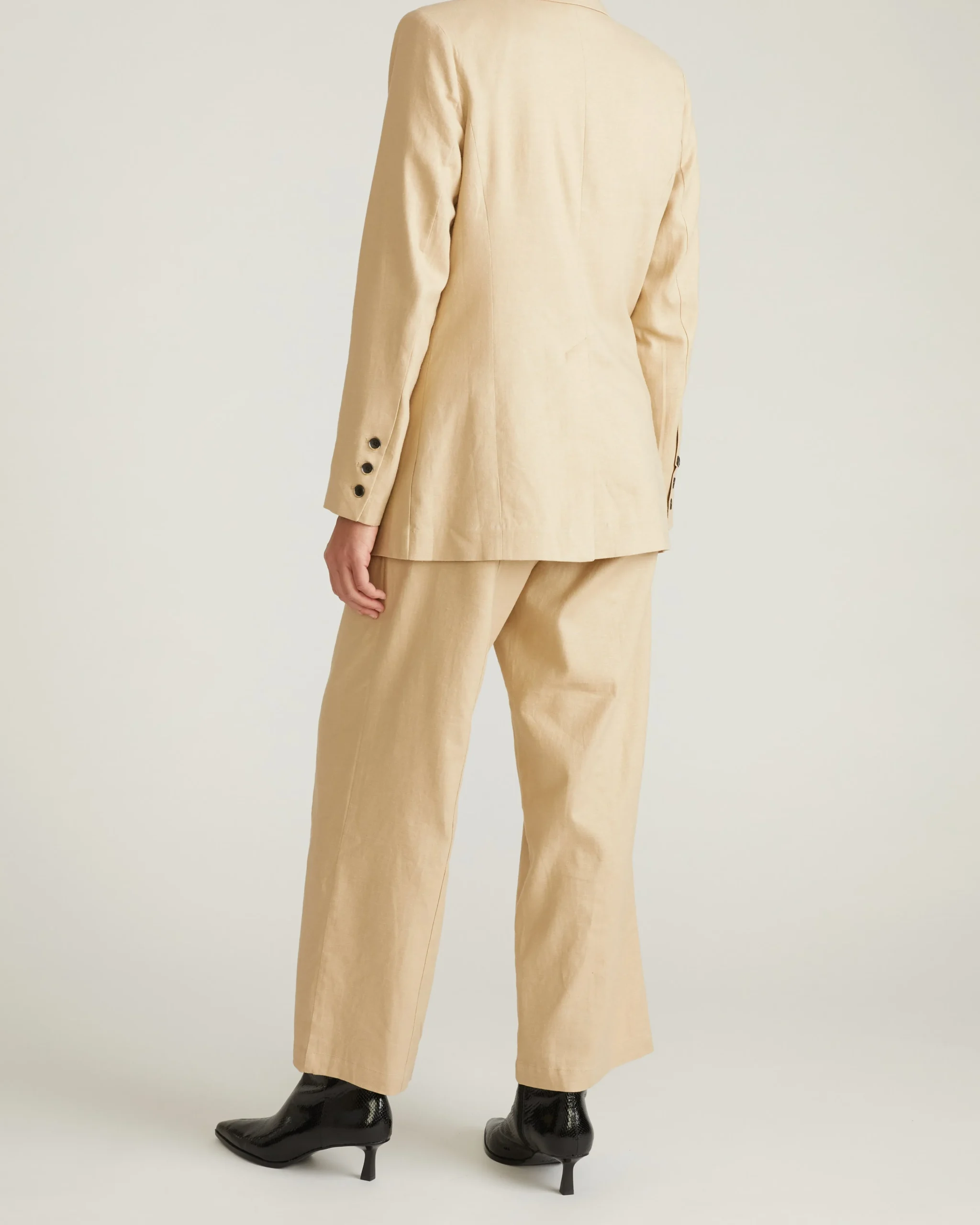 Coastal Linen Blend Blazer Danish Coffee