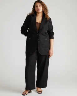 Coastal Linen Blend Pants Black