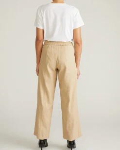 Coastal Linen Blend Pants Danish Coffee