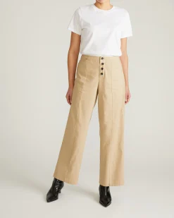 Coastal Linen Blend Pants Danish Coffee