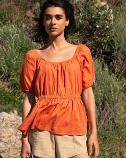 Coastal Linen Blend Shorts Danish Coffee