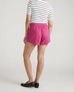 Coastal Linen Blend Shorts Hyper Pink